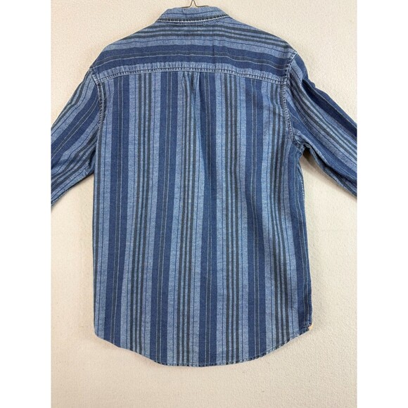 Vintage CPO Shirt Mens Medium Blue Denim Striped Navy Anchor Buttons Military - Picture 15 of 16